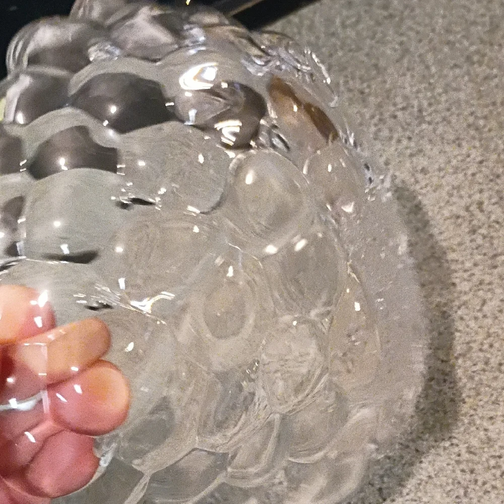 Clear Grape Design Glass Bowl